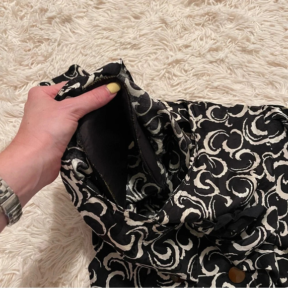 Vintage Maggie London Jeannene Booher Silk Dress Black Double Breast padded 12 - Picture 10 of 11